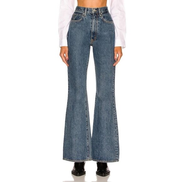 SLVRLAKE Indiana Jeans Born To Run Blue Wide Leg Flare 29 - Picture 5 of 11
